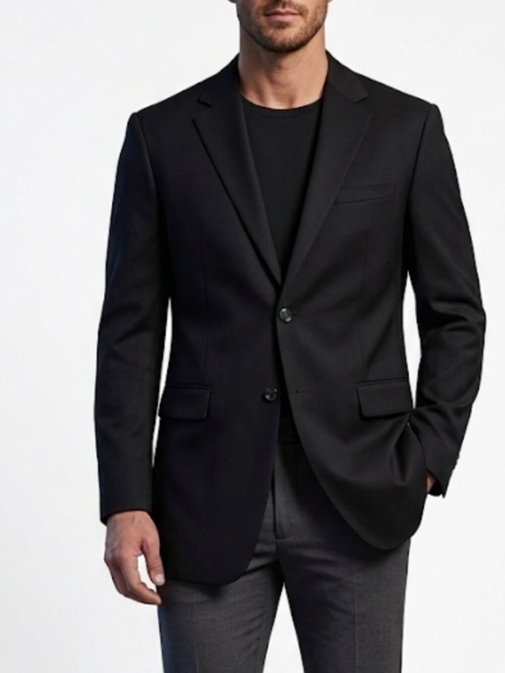 Nordstrom 3D Wool Men's Suit Blazer Jacket Black Business Formal Size 42R NWT